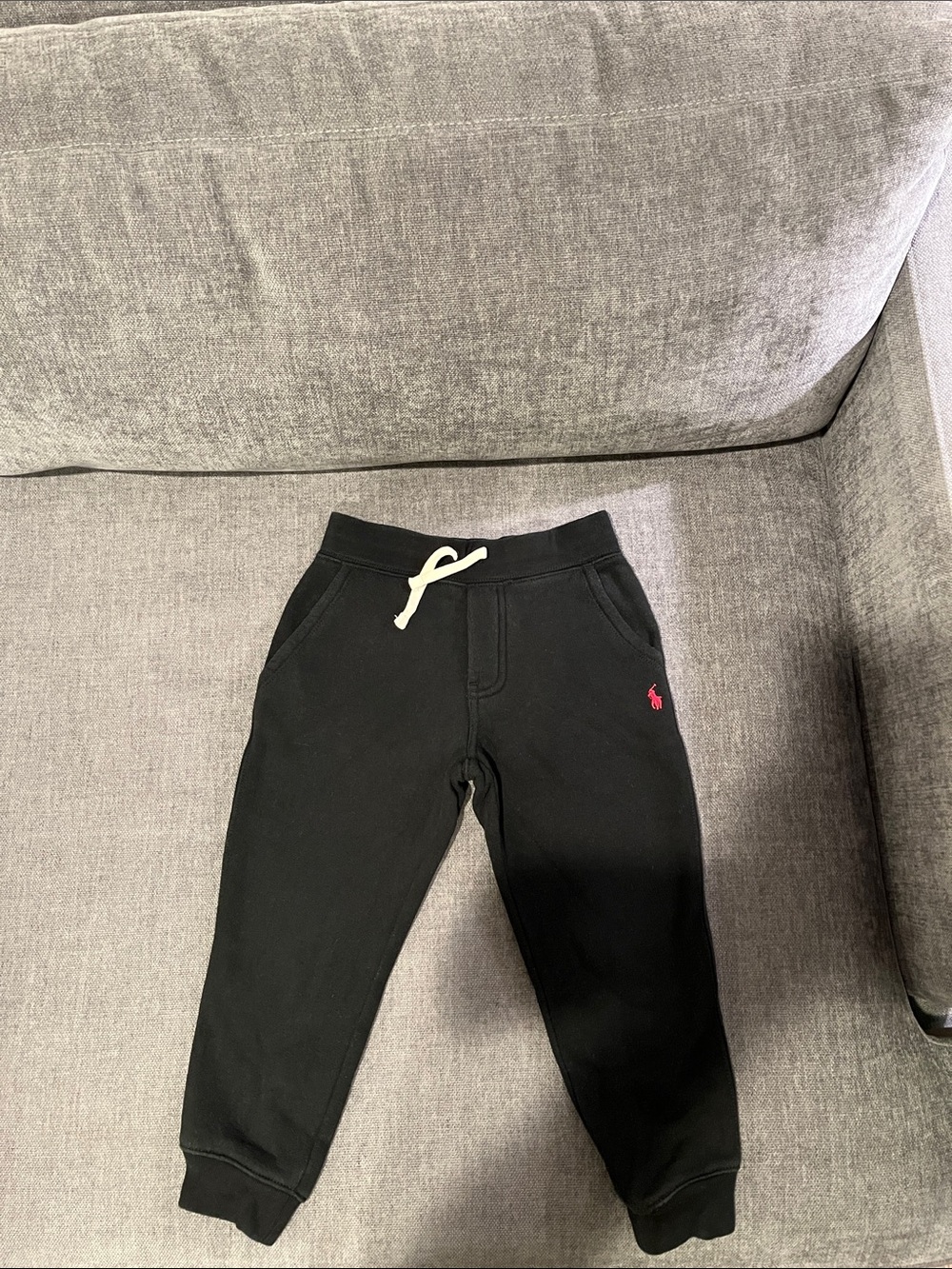 Polo by Ralph Lauren Kids Black Jogger Sweatpants with Red Pony